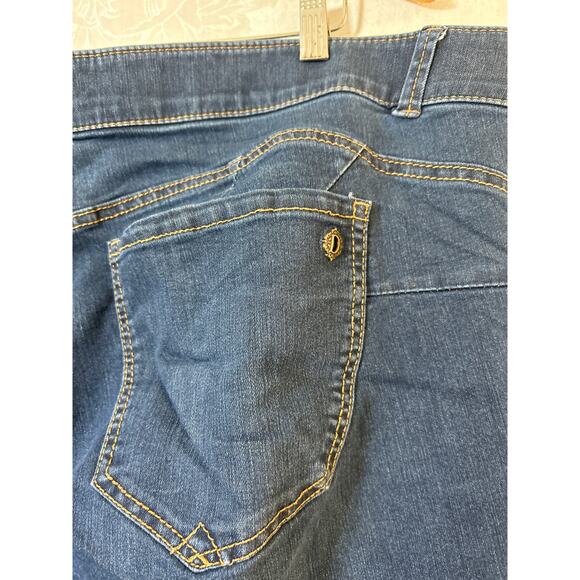 Democracy Jeans 22W Ab Solution Elastic Waist Blue Denim Straight Leg Stretch - Picture 10 of 12